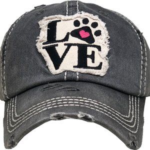 PAW LOVE DISTRESSED VINTAGE BALLCAP